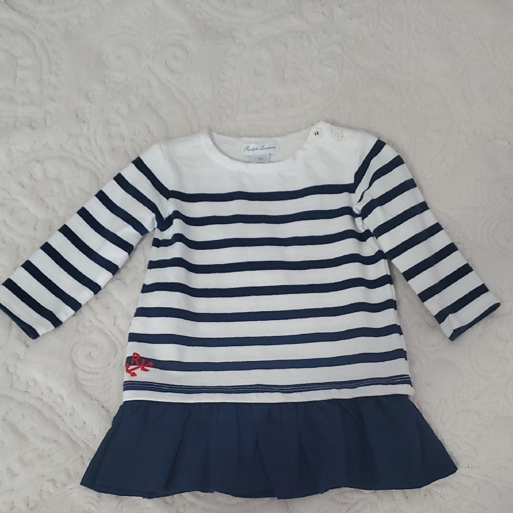 Polo Ralph Lauren Striped Navy and White Kids Dress